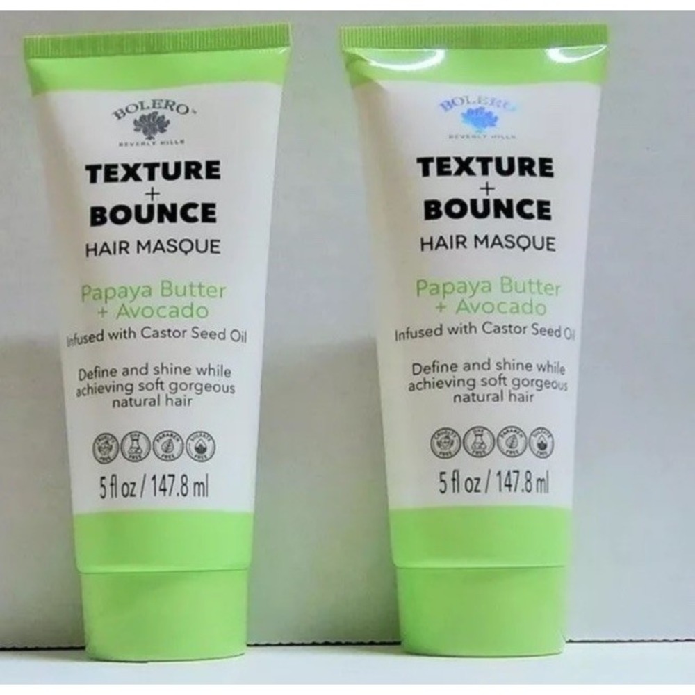 2pk Bolero Beverly Hills Texture + Bounce Hair Masque Papaya Butter Avocado 5oz